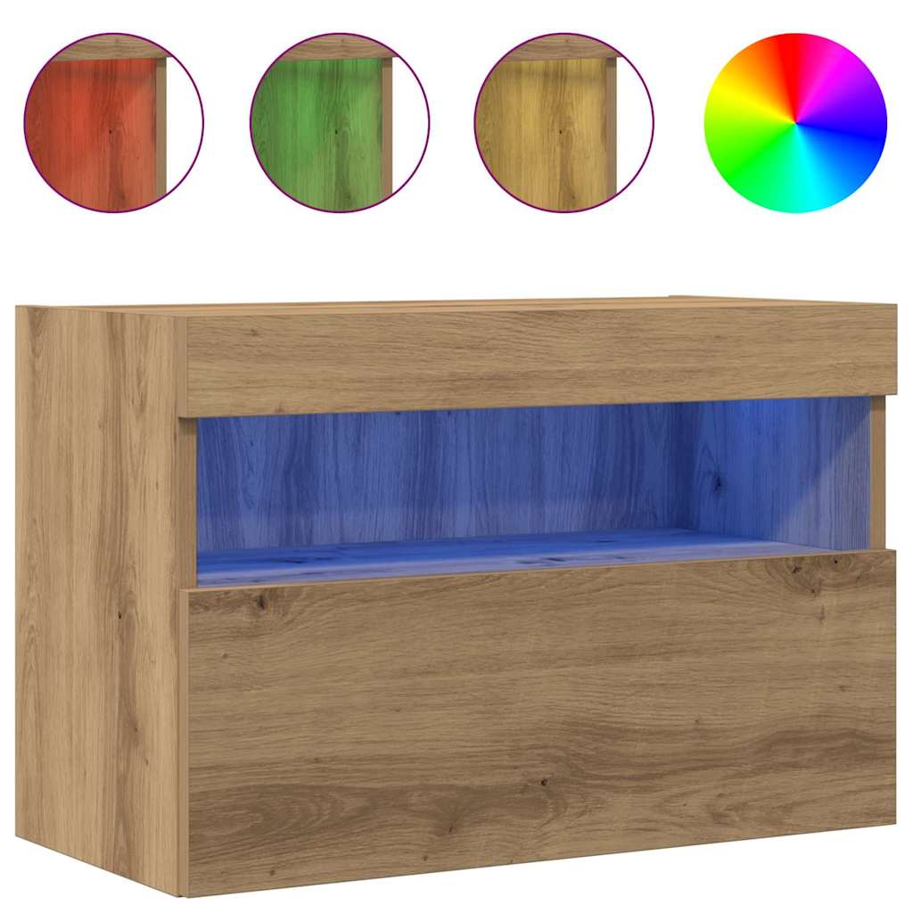 TV Wandkast 2 pcs artisanaal eikenkleurig 60 x 30 x 40 cm is nu te koop bij PeponiXL, paradijselijk wonen!