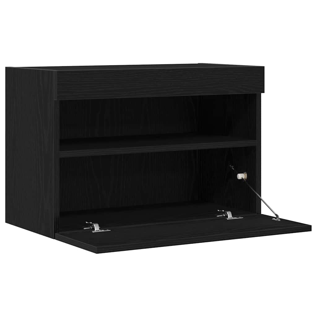 TV Wandkast 2 pcs Zwart eiken 60 x 30 x 40 cm Bewerkt hout is nu te koop bij PeponiXL, paradijselijk wonen!