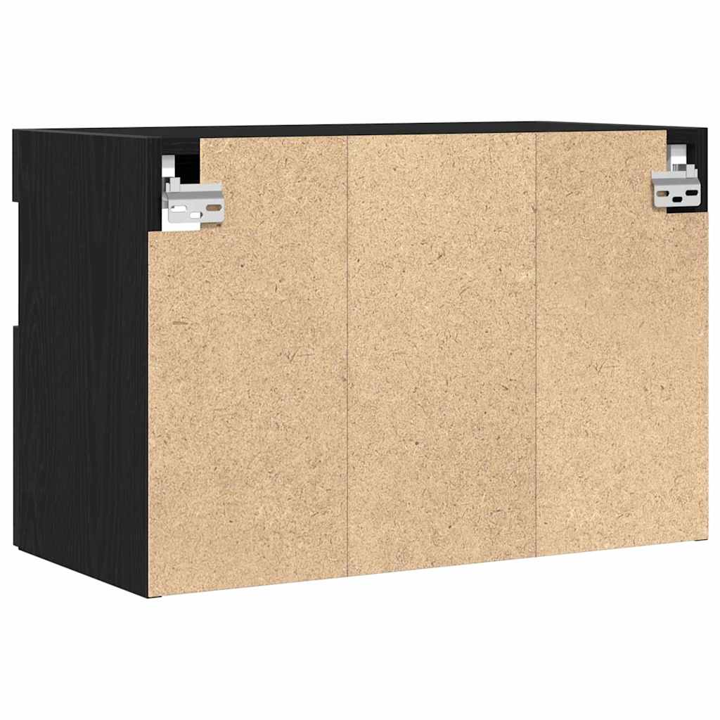 TV Wandkast 2 pcs Zwart eiken 60 x 30 x 40 cm Bewerkt hout is nu te koop bij PeponiXL, paradijselijk wonen!