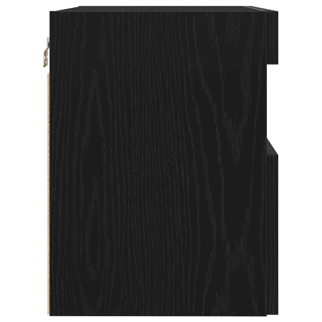 TV Wandkast 2 pcs Zwart eiken 60 x 30 x 40 cm Bewerkt hout is nu te koop bij PeponiXL, paradijselijk wonen!