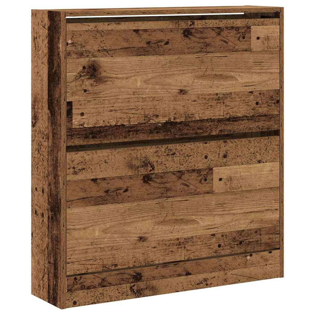 Schoenenkast met plank Oudhout 80 x 21 x 87,5 cm Bewerkt hout is nu te koop bij PeponiXL, paradijselijk wonen!
