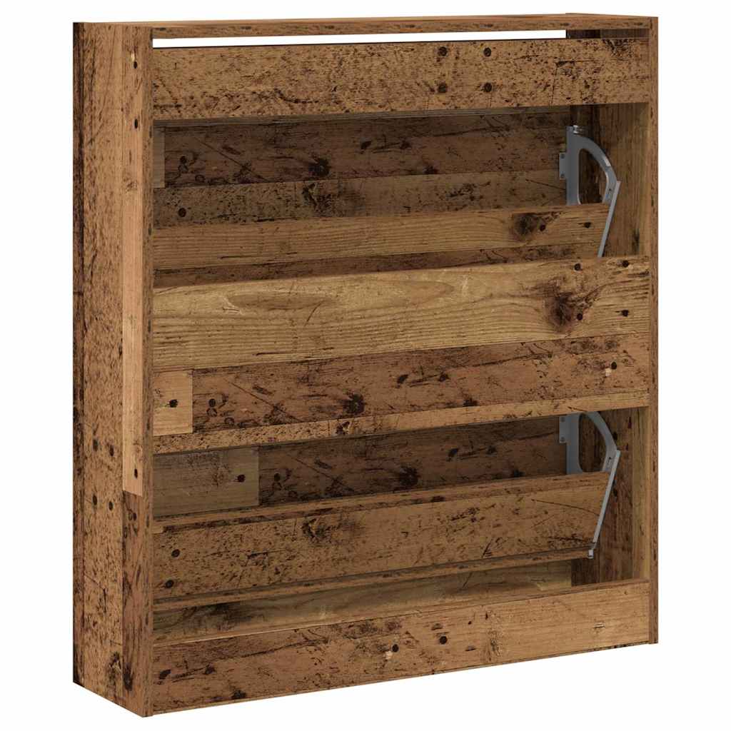 Schoenenkast met plank Oudhout 80 x 21 x 87,5 cm Bewerkt hout is nu te koop bij PeponiXL, paradijselijk wonen!