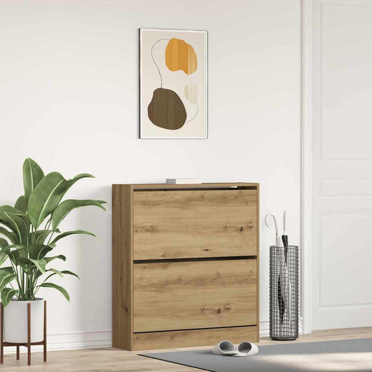 Schoenenkast Gerookt eiken 80 x 21 x 87,5 cm Bewerkt hout is nu te koop bij PeponiXL, paradijselijk wonen!