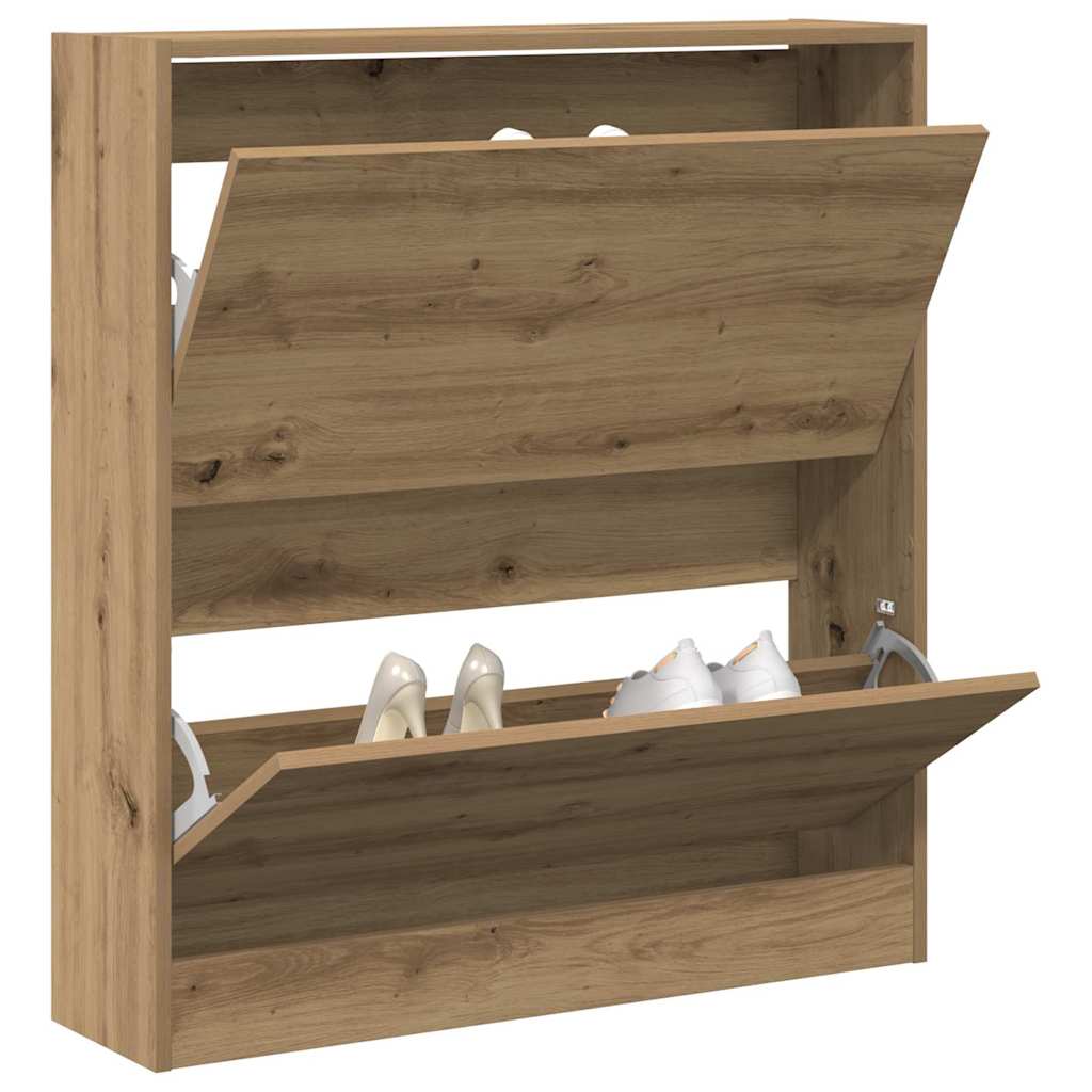 Schoenenkast Gerookt eiken 80 x 21 x 87,5 cm Bewerkt hout is nu te koop bij PeponiXL, paradijselijk wonen!