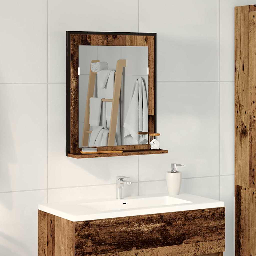 Spiegel Oud hout 50 x 12 x 60 cm Glas en Engineered Hout is nu te koop bij PeponiXL, paradijselijk wonen!
