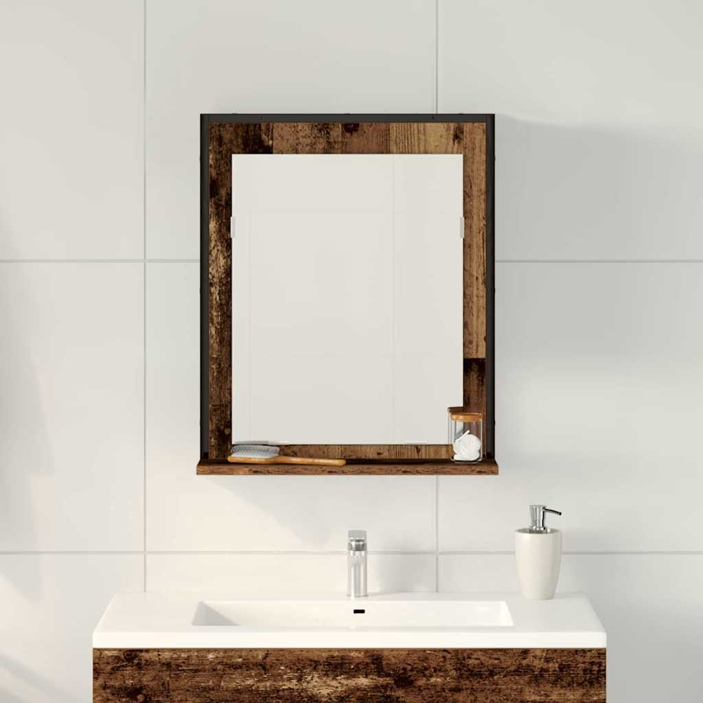 Spiegel Oud hout 50 x 12 x 60 cm Glas en Engineered Hout is nu te koop bij PeponiXL, paradijselijk wonen!