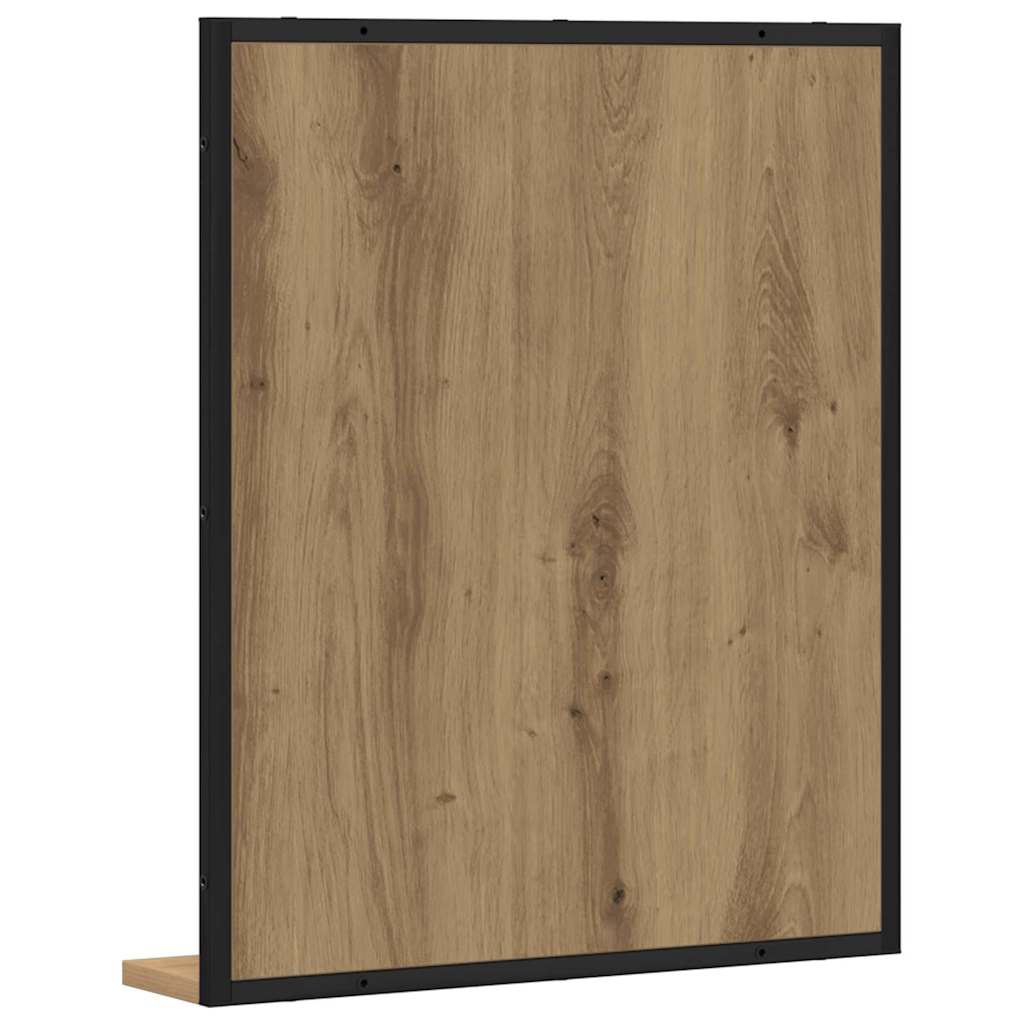 Spiegel met plank artisanaal eikenkleurig 50 x 12 x 60 cm is nu te koop bij PeponiXL, paradijselijk wonen!