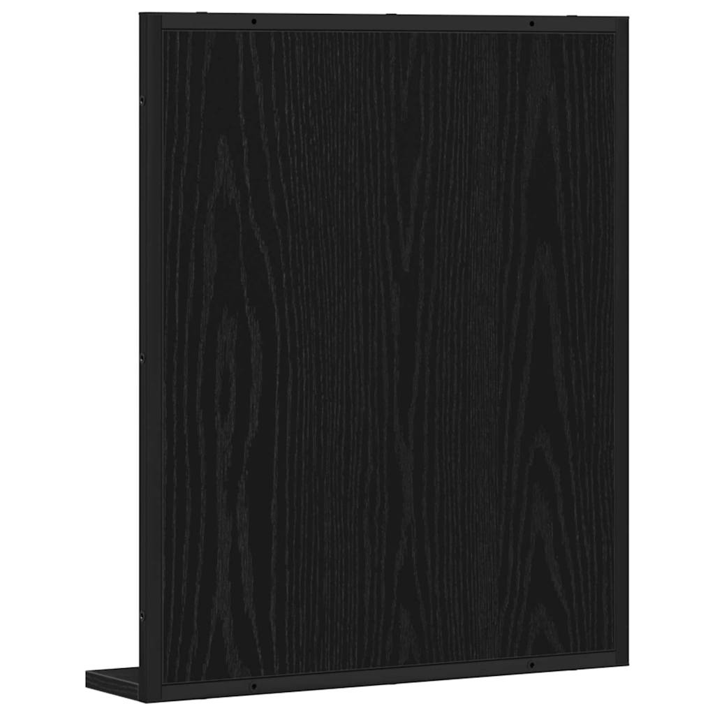 Spiegel Zwart eiken 50 x 12 x 60 cm Glas en Engineered Hout is nu te koop bij PeponiXL, paradijselijk wonen!
