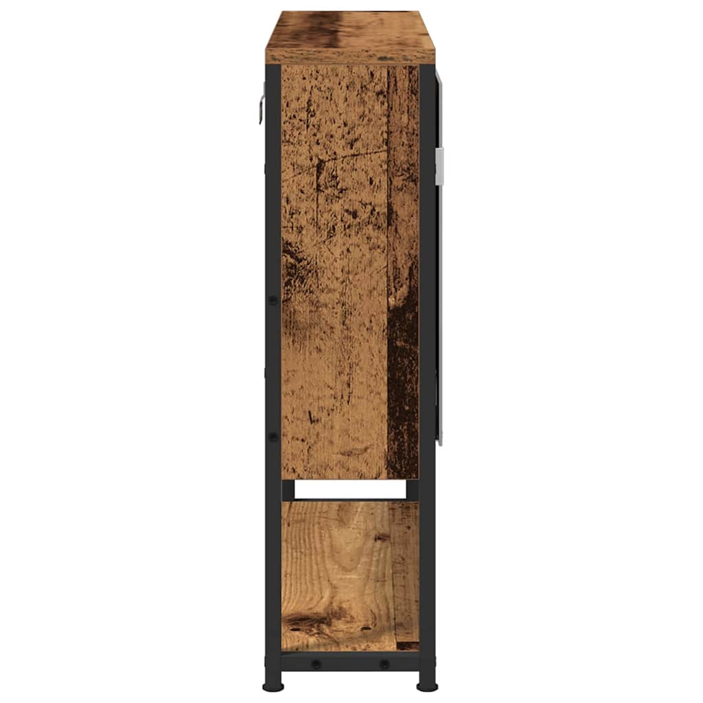Spiegelkast met plank Oudhout 60 x 16 x 60 cm Bewerkt hout is nu te koop bij PeponiXL, paradijselijk wonen!