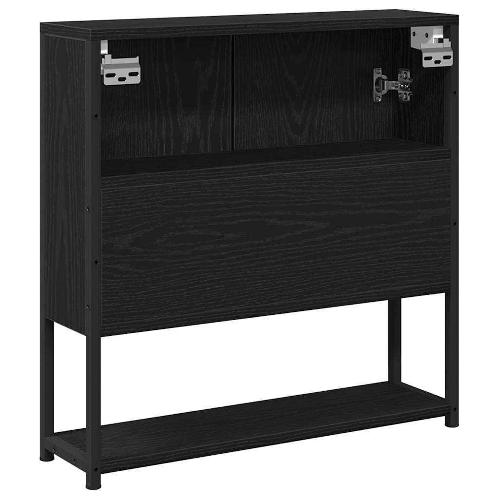 Spiegelkast met plank Zwart Eiken 60 x 16 x 60 cm Bewerkt hout is nu te koop bij PeponiXL, paradijselijk wonen!