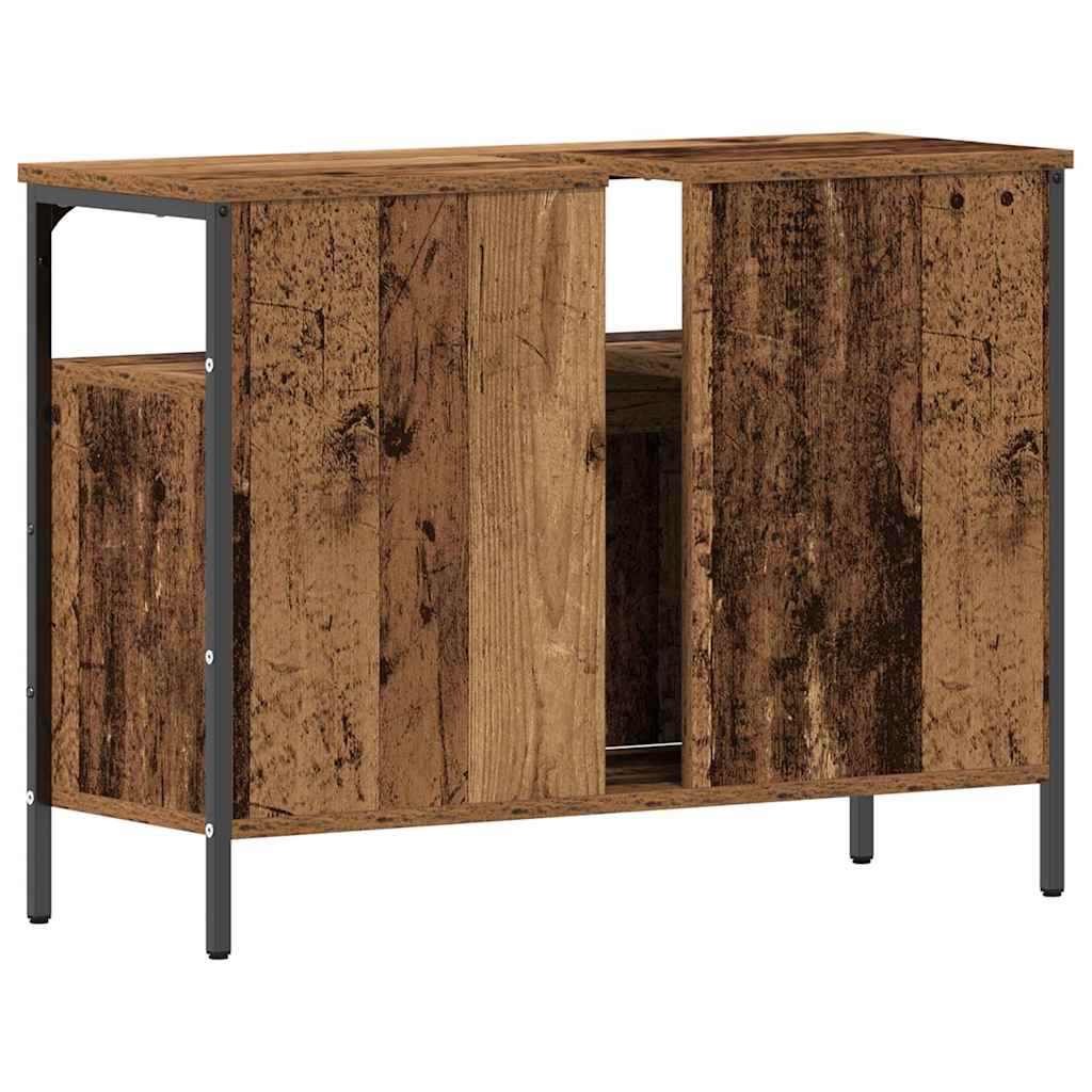 Badkamertenk te kast Oud hout 80 x 30 x 60 cm Bewerkt hout is nu te koop bij PeponiXL, paradijselijk wonen!