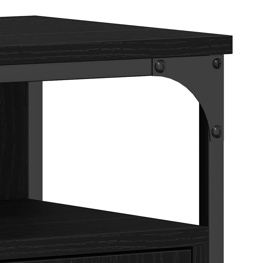 Badkamertenk te kast Zwart eiken 80 x 30 x 60 cm Bewerkt hout is nu te koop bij PeponiXL, paradijselijk wonen!