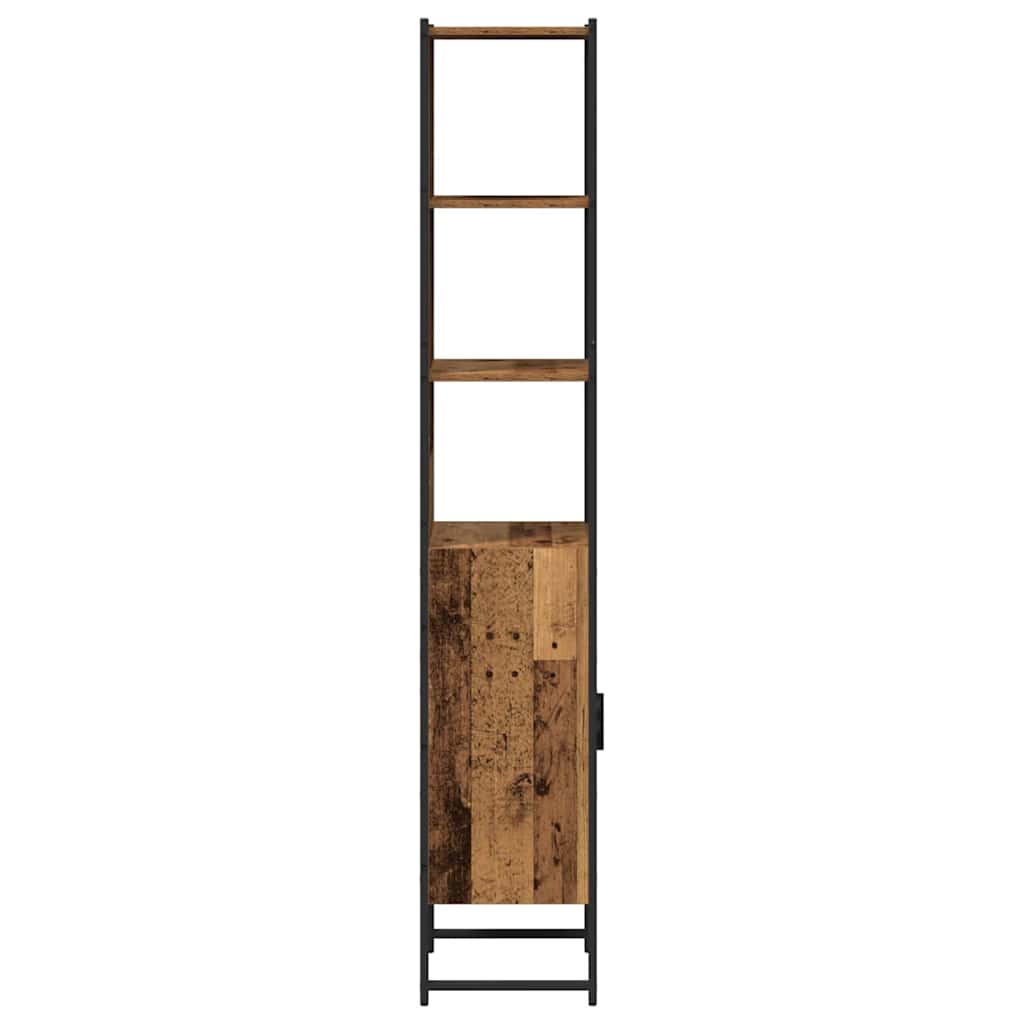 Badkamerkast met plank Oud hout 33 x 33 x 185,5 cm Bewerkt hout is nu te koop bij PeponiXL, paradijselijk wonen!
