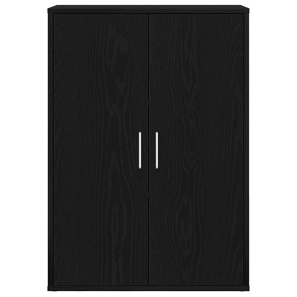 Dressoir Zwart Eiken 60 x 31 x 84 cm Bewerkt hout is nu te koop bij PeponiXL, paradijselijk wonen!
