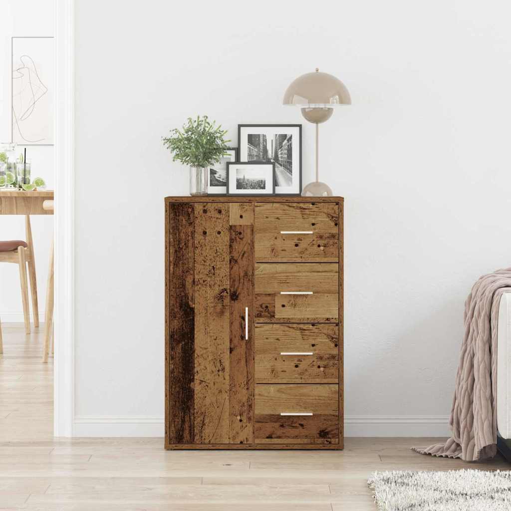 Dressoir met lade Oudhout 60 x 31 x 84 cm Bewerkt hout is nu te koop bij PeponiXL, paradijselijk wonen!
