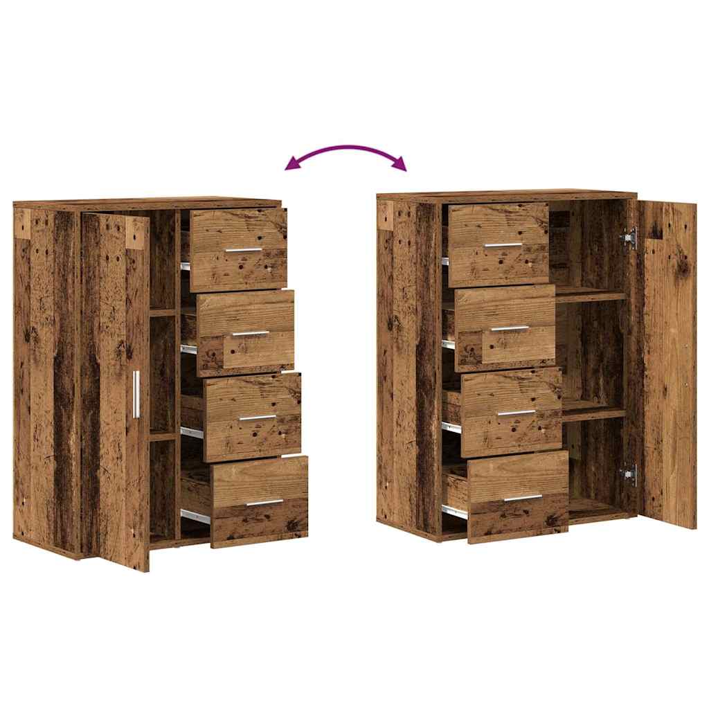 Dressoir met lade Oudhout 60 x 31 x 84 cm Bewerkt hout is nu te koop bij PeponiXL, paradijselijk wonen!