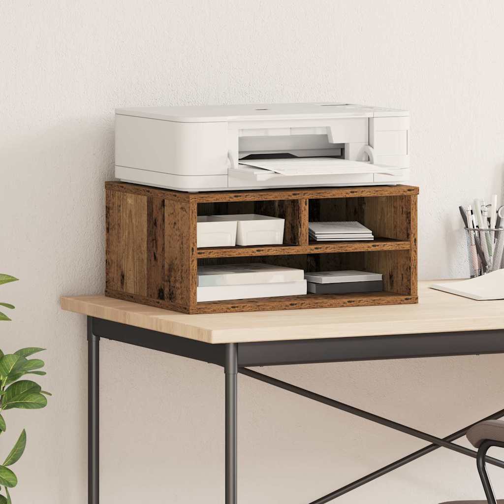 Printerstand met opslag Oudhout 49 x 40 x 22.5 cm Bewerkt hout is nu te koop bij PeponiXL, paradijselijk wonen!