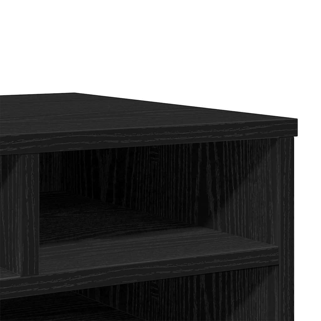 Printerstand Zwart Eiken 49 x 40 x 22.5 cm Bewerkt hout is nu te koop bij PeponiXL, paradijselijk wonen!