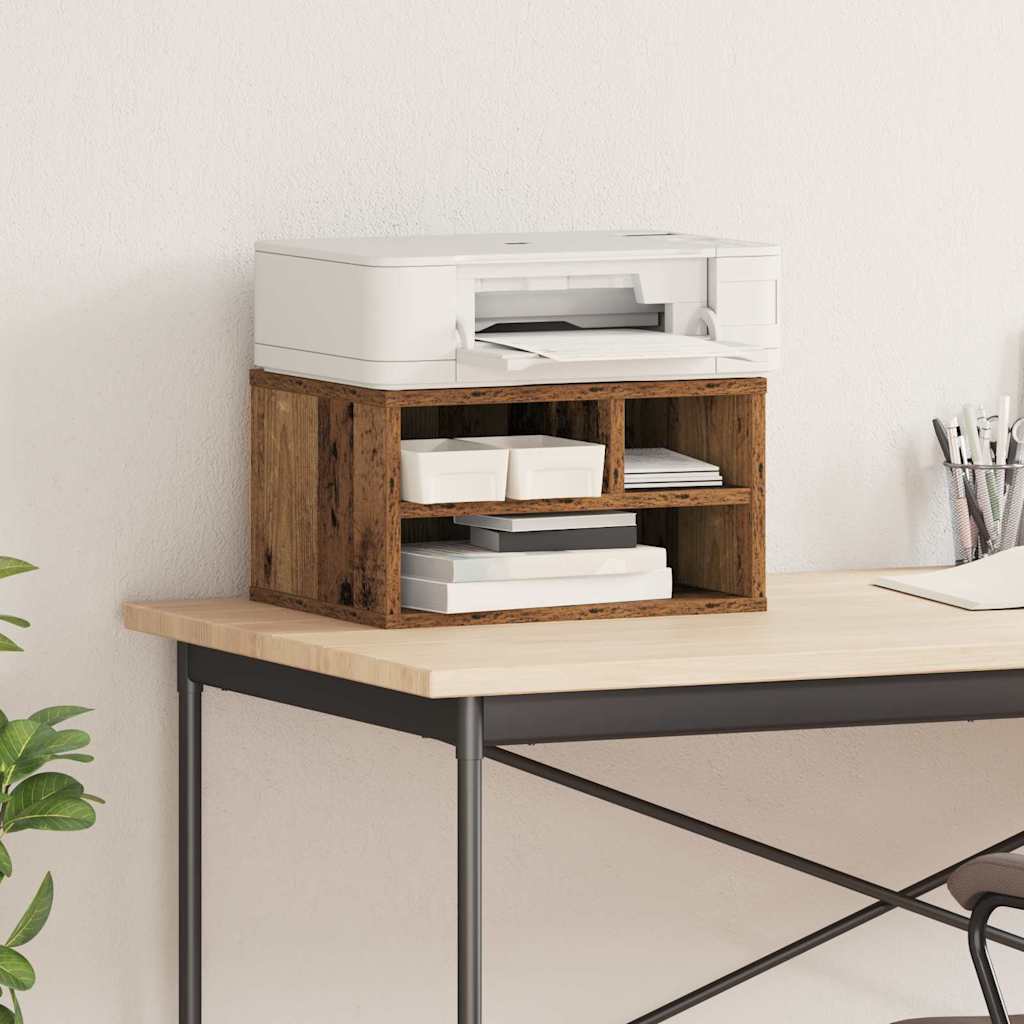 Printerstand met opslag Oudhout 40 x 32 x 22,5 cm Bewerkt hout is nu te koop bij PeponiXL, paradijselijk wonen!
