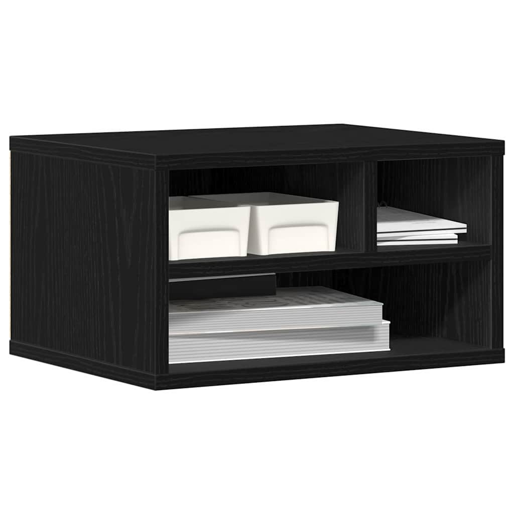Printerstand Zwart Eiken 40 x 32 x 22,5 cm Bewerkt hout is nu te koop bij PeponiXL, paradijselijk wonen!