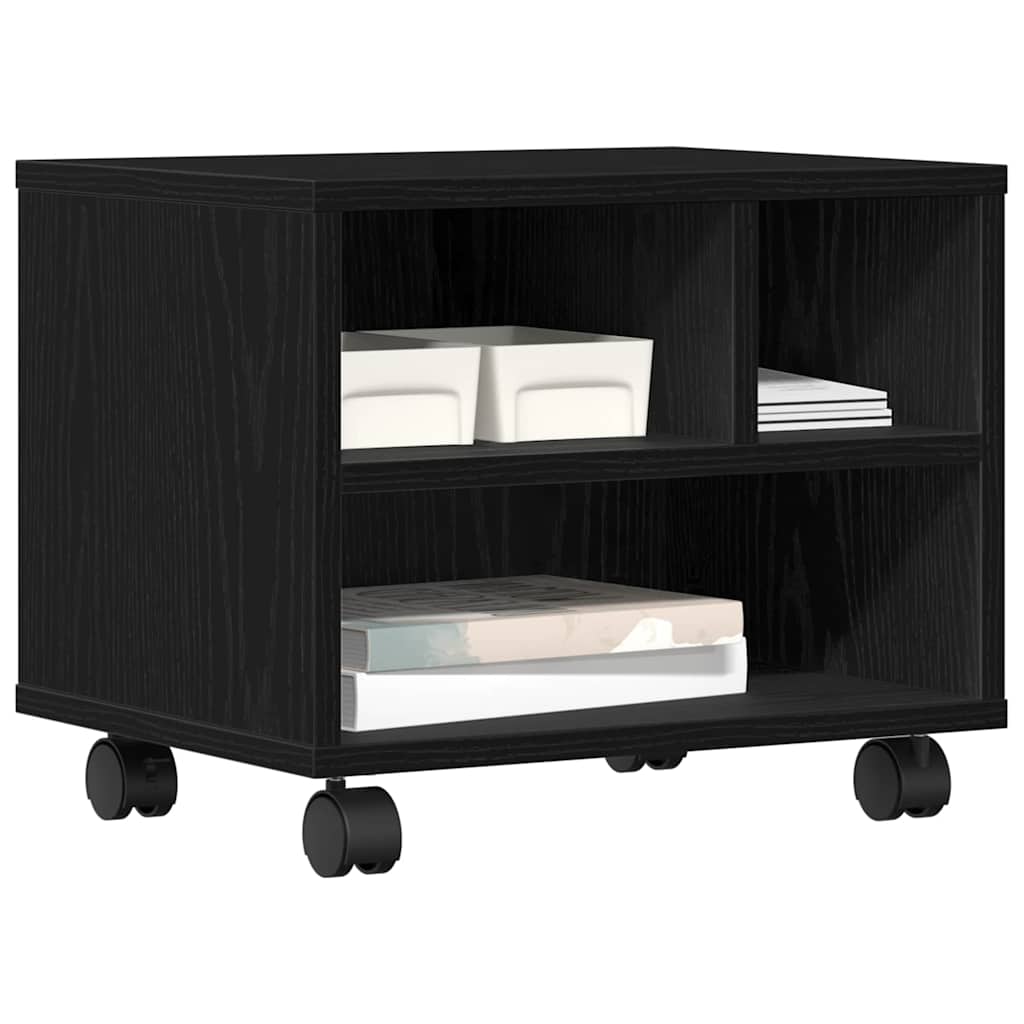 Printerstand Zwart Eiken 41 x 32 x 34,5 cm Bewerkt hout is nu te koop bij PeponiXL, paradijselijk wonen!