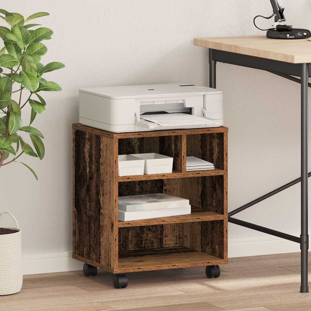 Printerstand met opslag Oud hout 41 x 32 x 48 cm Bewerkt hout is nu te koop bij PeponiXL, paradijselijk wonen!