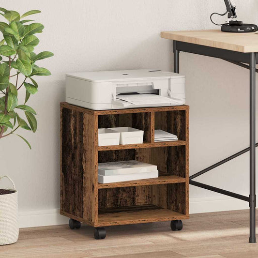 Printerstand met opslag Oud hout 41 x 32 x 48 cm Bewerkt hout is nu te koop bij PeponiXL, paradijselijk wonen!