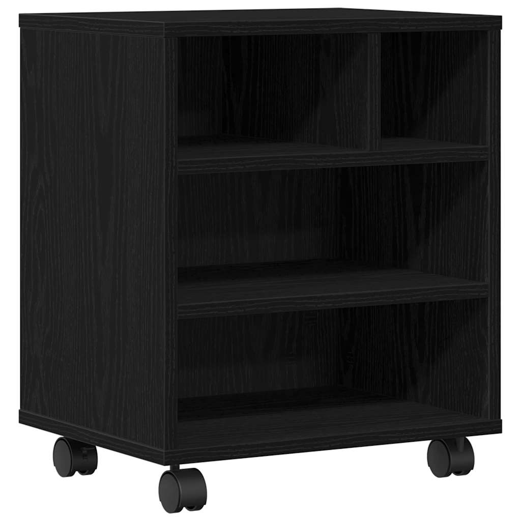 Printerstand Zwart Eiken 41 x 32 x 48 cm Bewerkt hout is nu te koop bij PeponiXL, paradijselijk wonen!