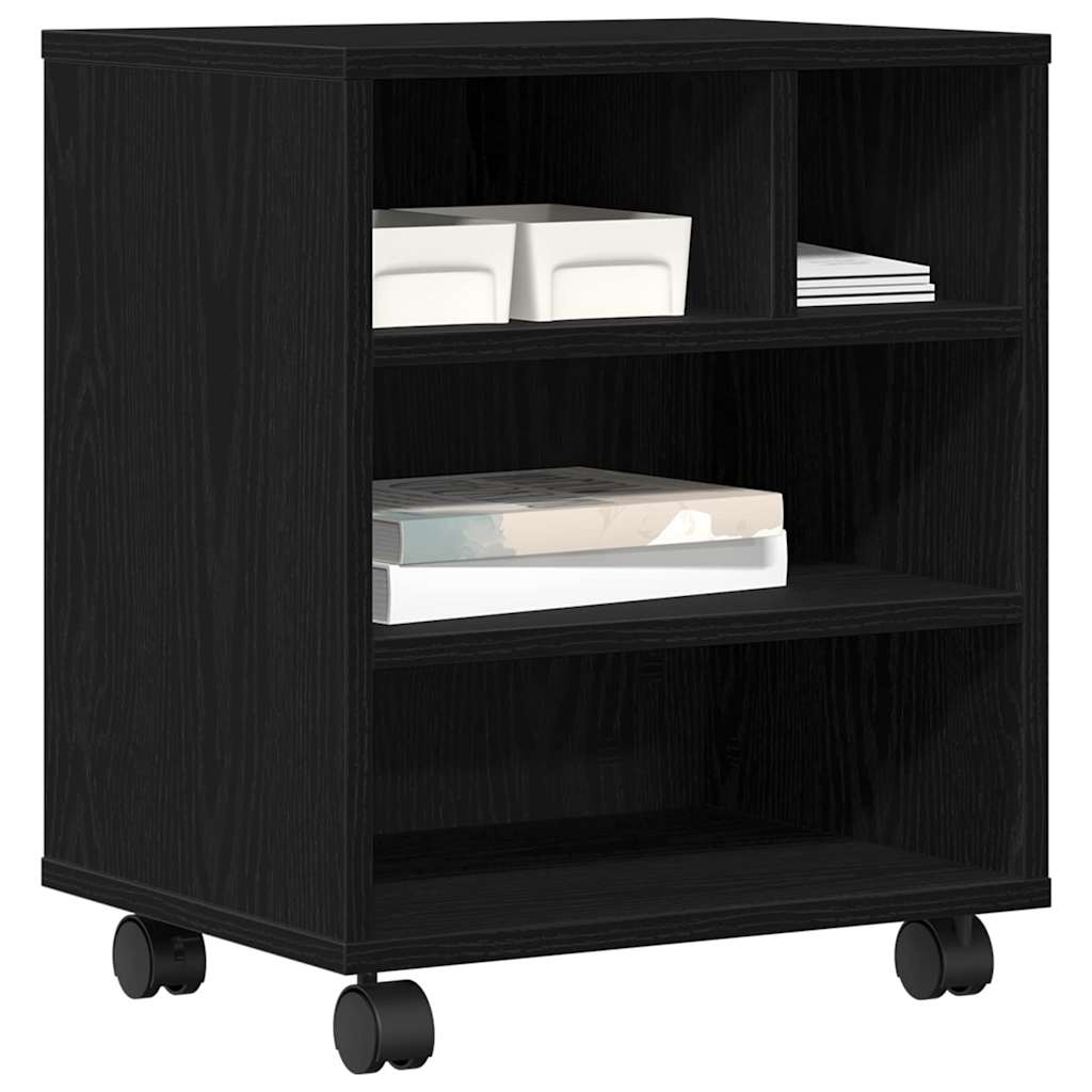 Printerstand Zwart Eiken 41 x 32 x 48 cm Bewerkt hout is nu te koop bij PeponiXL, paradijselijk wonen!