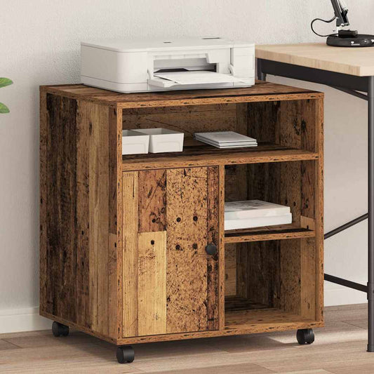 Printerstand met opslag Oud hout 60 x 50 x 67 cm Bewerkt hout is nu te koop bij PeponiXL, paradijselijk wonen!