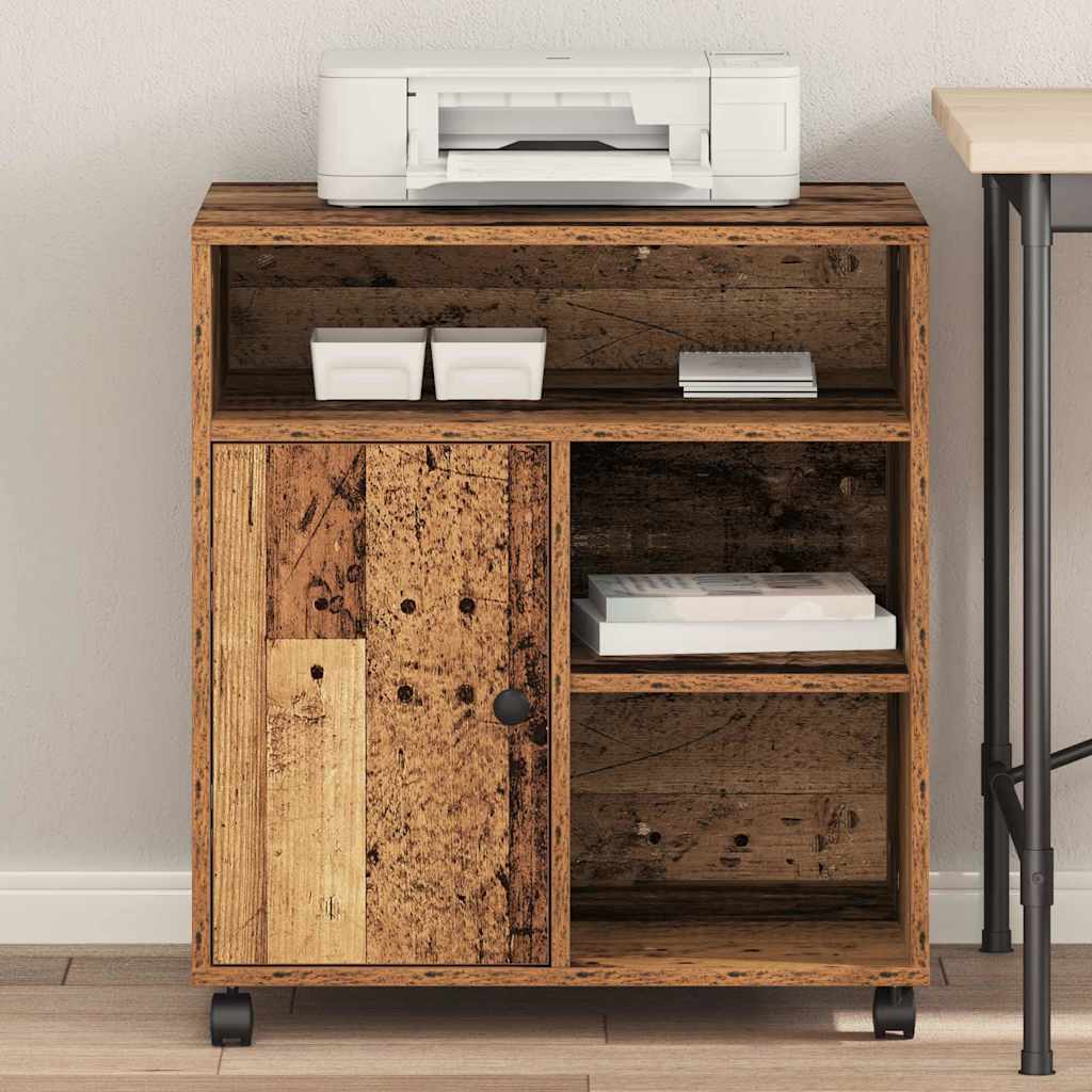 Printerstand met opslag Oud hout 60 x 50 x 67 cm Bewerkt hout is nu te koop bij PeponiXL, paradijselijk wonen!