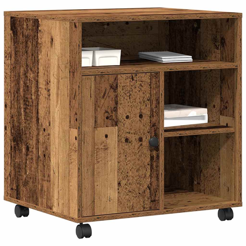 Printerstand met opslag Oud hout 60 x 50 x 67 cm Bewerkt hout is nu te koop bij PeponiXL, paradijselijk wonen!