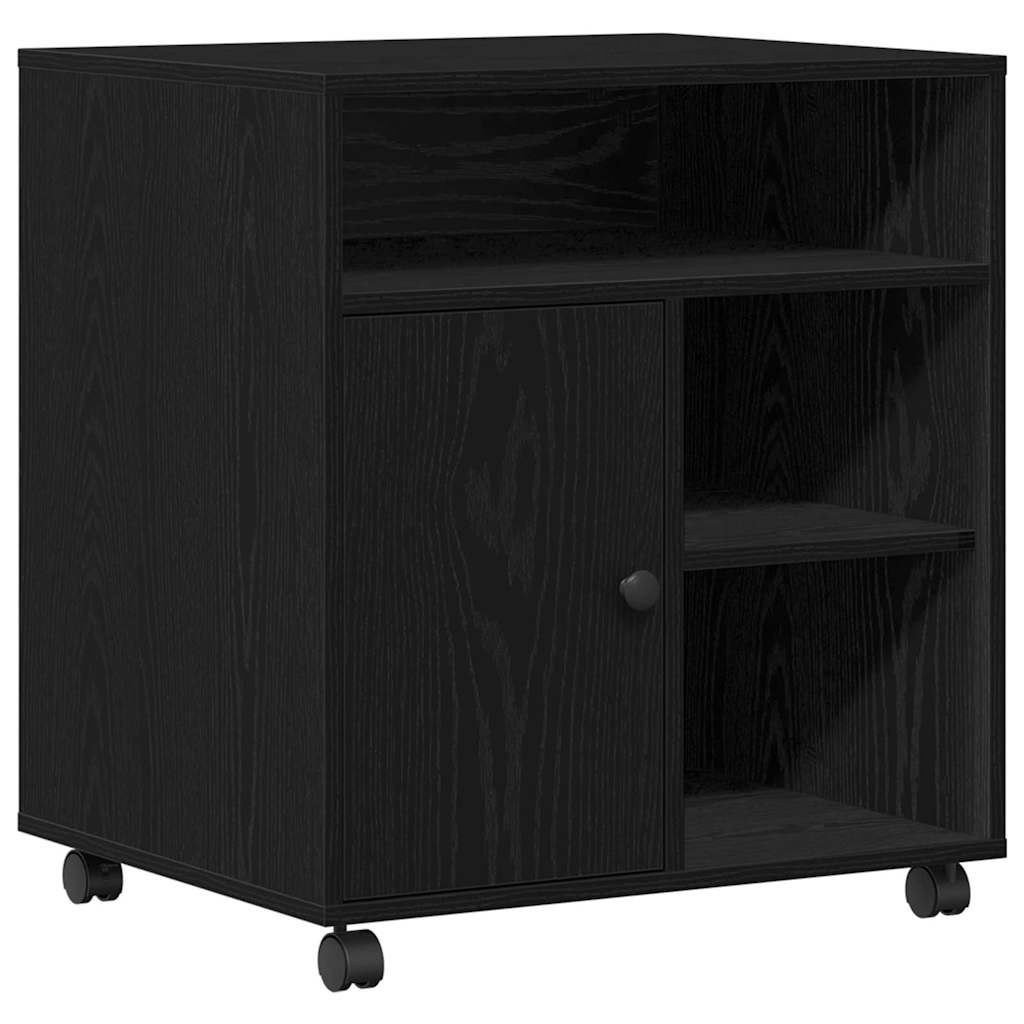 Printerstand Zwart eiken 60 x 50 x 67 cm Bewerkt hout is nu te koop bij PeponiXL, paradijselijk wonen!