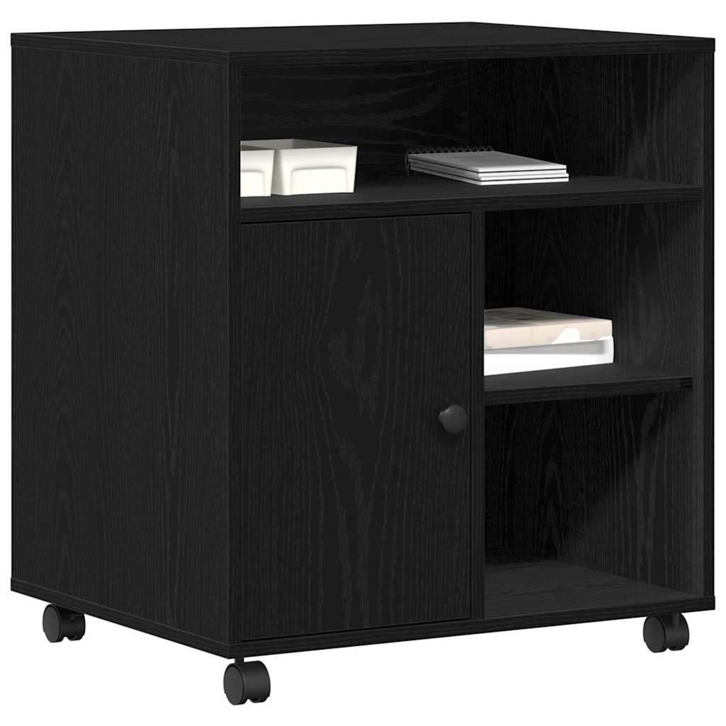 Printerstand Zwart eiken 60 x 50 x 67 cm Bewerkt hout is nu te koop bij PeponiXL, paradijselijk wonen!