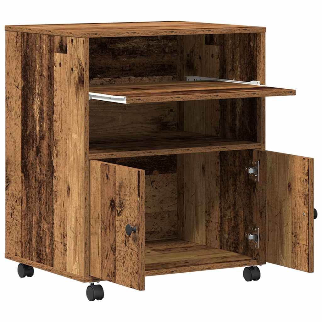 Printerstand met opslag Oudhout 60 x 48 x 74 cm Bewerkt hout is nu te koop bij PeponiXL, paradijselijk wonen!