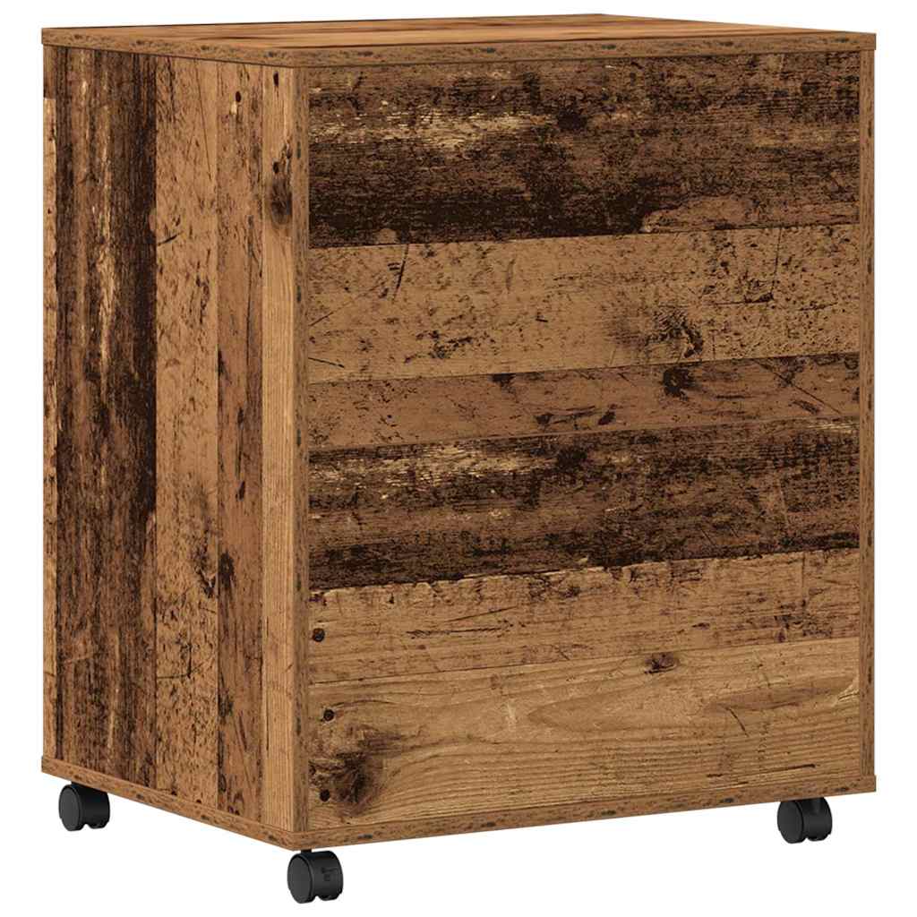 Printerstand met opslag Oudhout 60 x 48 x 74 cm Bewerkt hout is nu te koop bij PeponiXL, paradijselijk wonen!