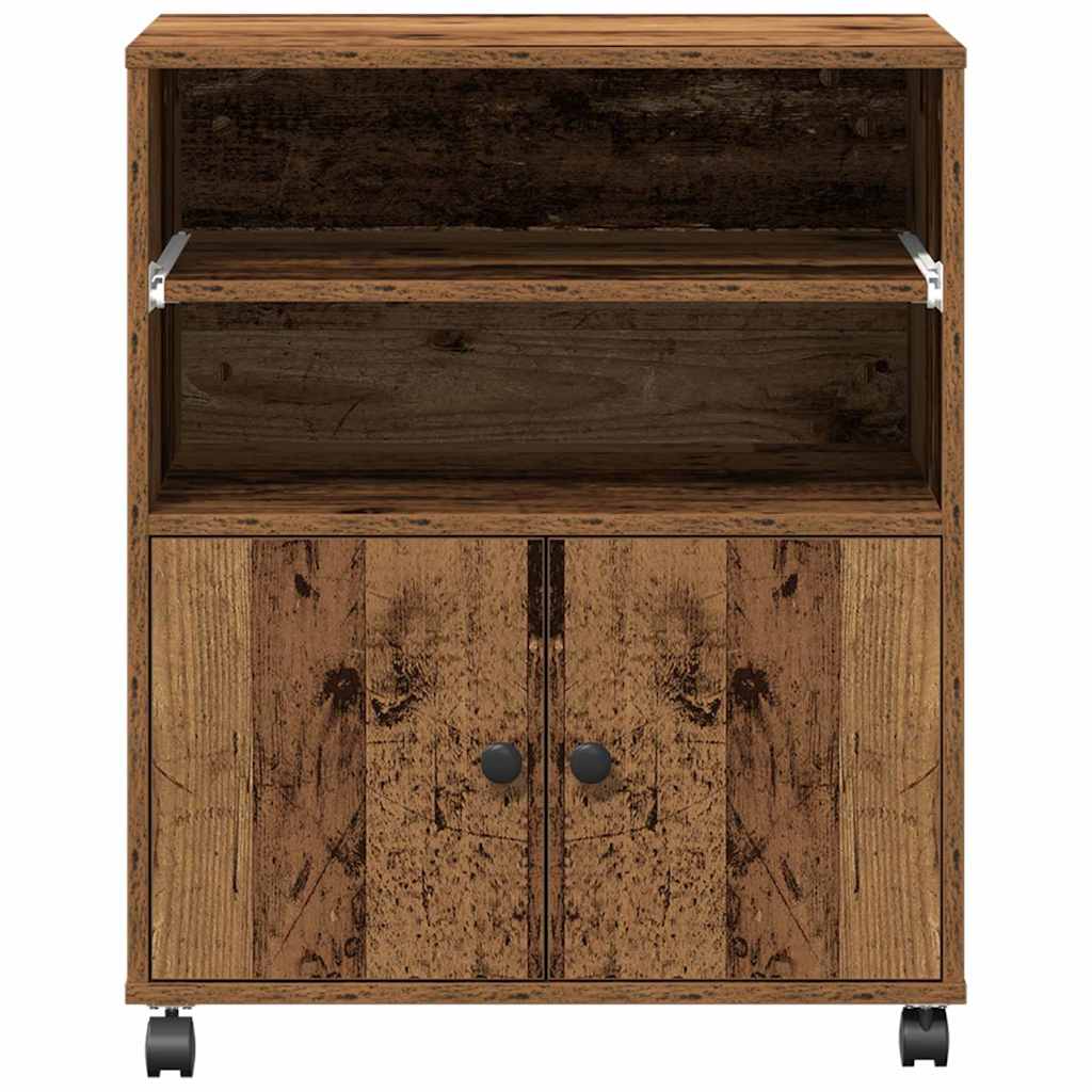 Printerstand met opslag Oudhout 60 x 48 x 74 cm Bewerkt hout is nu te koop bij PeponiXL, paradijselijk wonen!