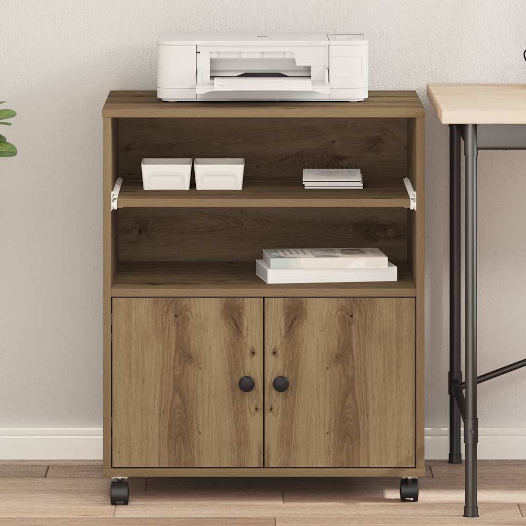 Printerstand Artisan Eiken 60 x 48 x 74 cm Bewerkt hout is nu te koop bij PeponiXL, paradijselijk wonen!