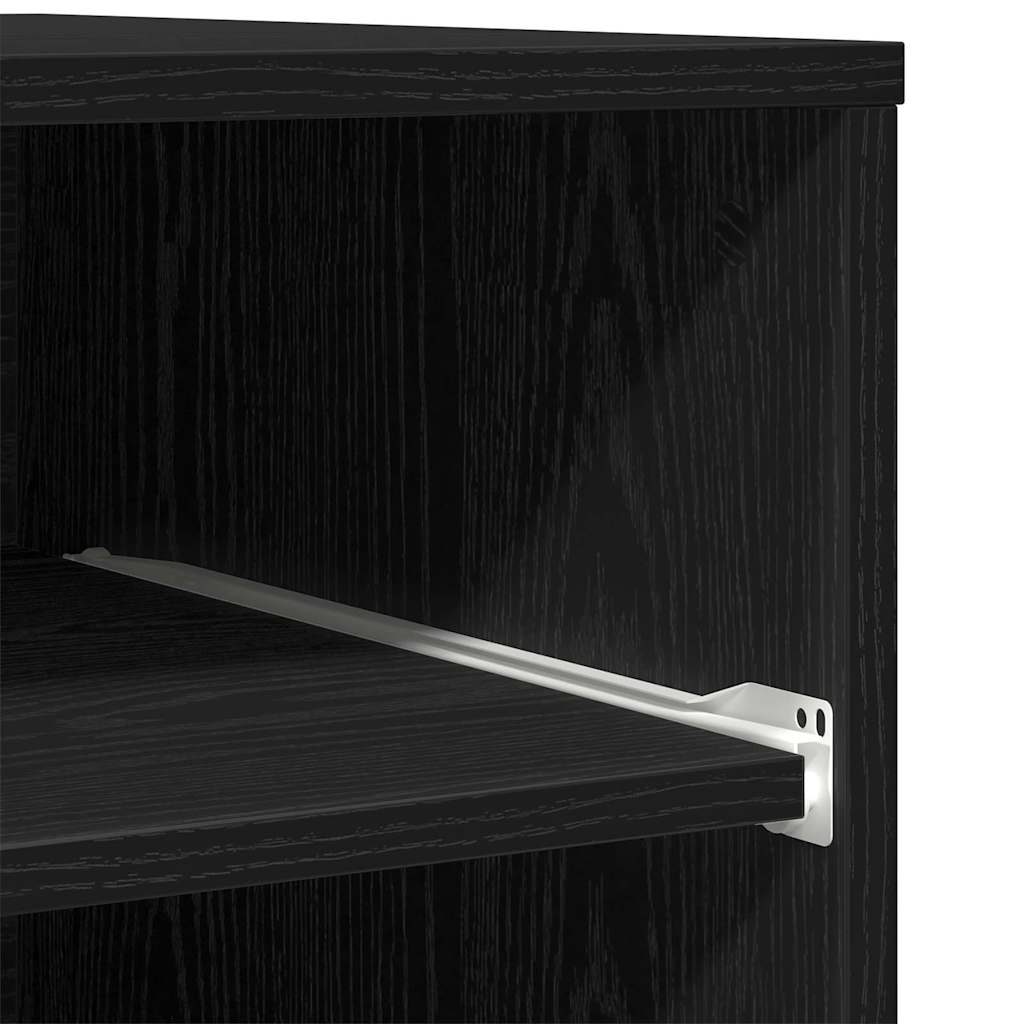 Printerstand Zwart Eiken 60 x 48 x 74 cm Bewerkt hout is nu te koop bij PeponiXL, paradijselijk wonen!