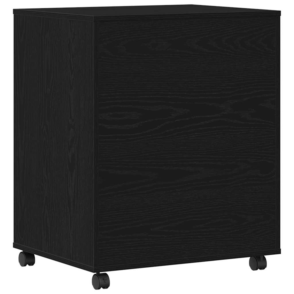 Printerstand Zwart Eiken 60 x 48 x 74 cm Bewerkt hout is nu te koop bij PeponiXL, paradijselijk wonen!