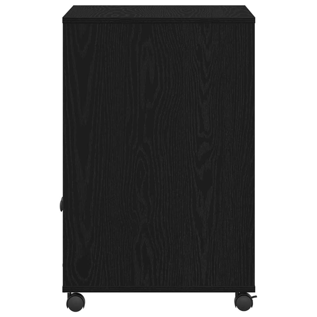 Printerstand Zwart Eiken 60 x 48 x 74 cm Bewerkt hout is nu te koop bij PeponiXL, paradijselijk wonen!