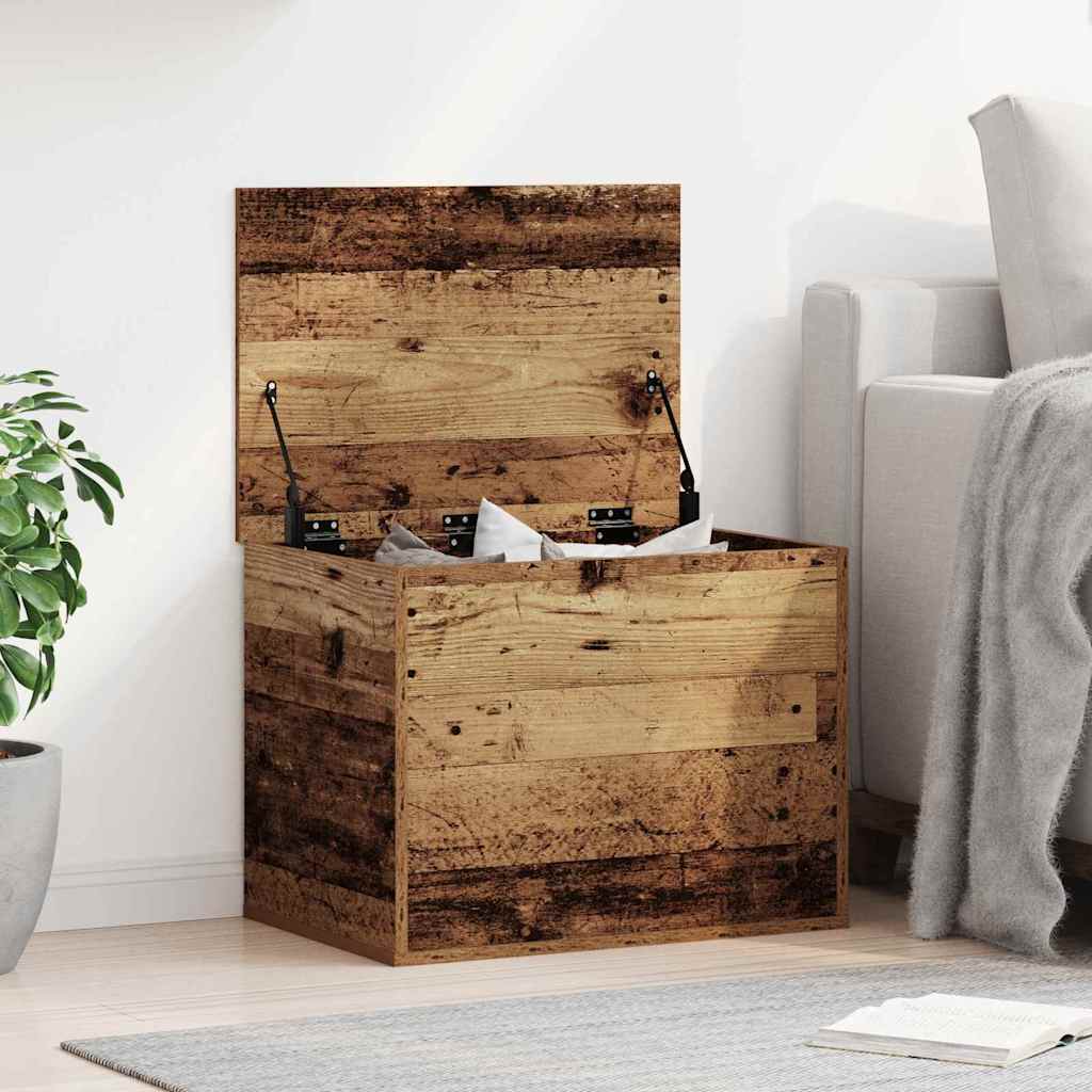 Opslagdoos met opslag Oud hout 60 x 42 x 46 cm Bewerkt hout is nu te koop bij PeponiXL, paradijselijk wonen!
