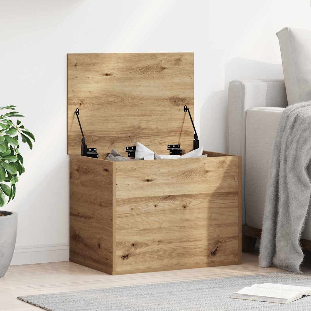 Opslagdoos artisanaal eikenkleurig 60 x 42 x 46 cm Bewerkt hout is nu te koop bij PeponiXL, paradijselijk wonen!