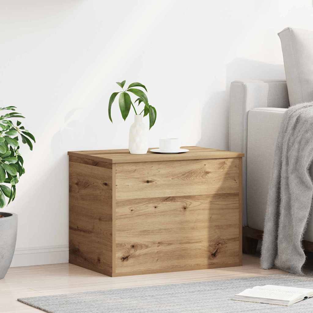 Opslagdoos artisanaal eikenkleurig 60 x 42 x 46 cm Bewerkt hout is nu te koop bij PeponiXL, paradijselijk wonen!