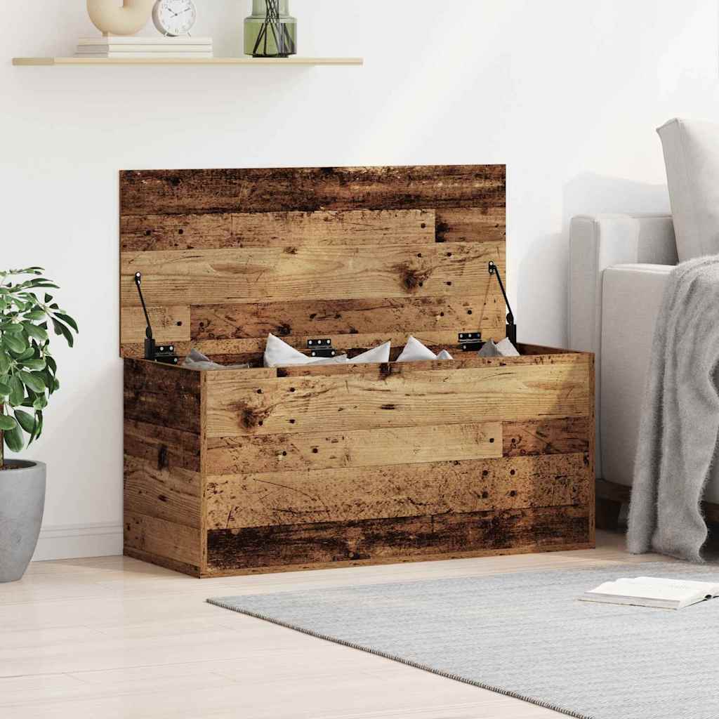 Opslagdoos met opslag Oud hout 100 x 42 x 46 cm Bewerkt hout is nu te koop bij PeponiXL, paradijselijk wonen!
