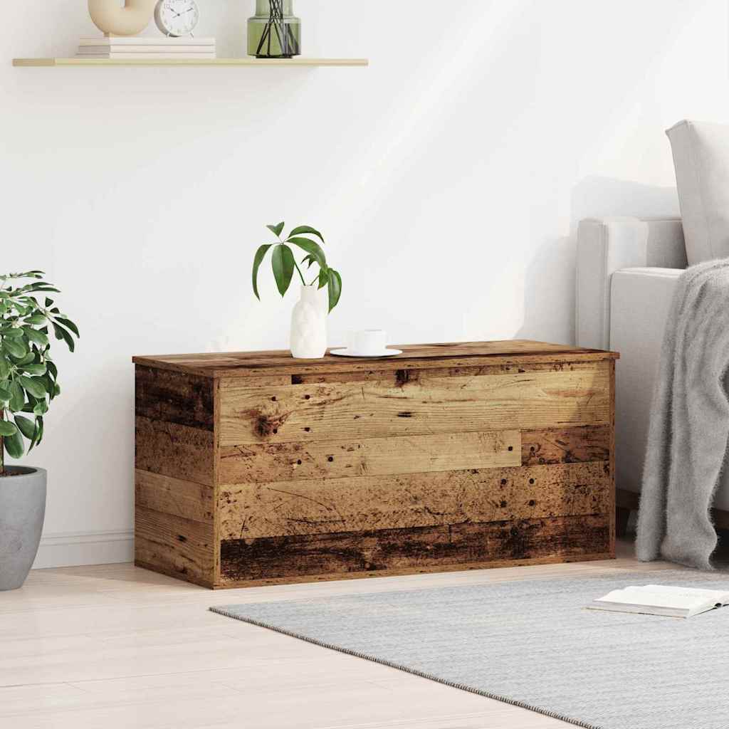 Opslagdoos met opslag Oud hout 100 x 42 x 46 cm Bewerkt hout is nu te koop bij PeponiXL, paradijselijk wonen!