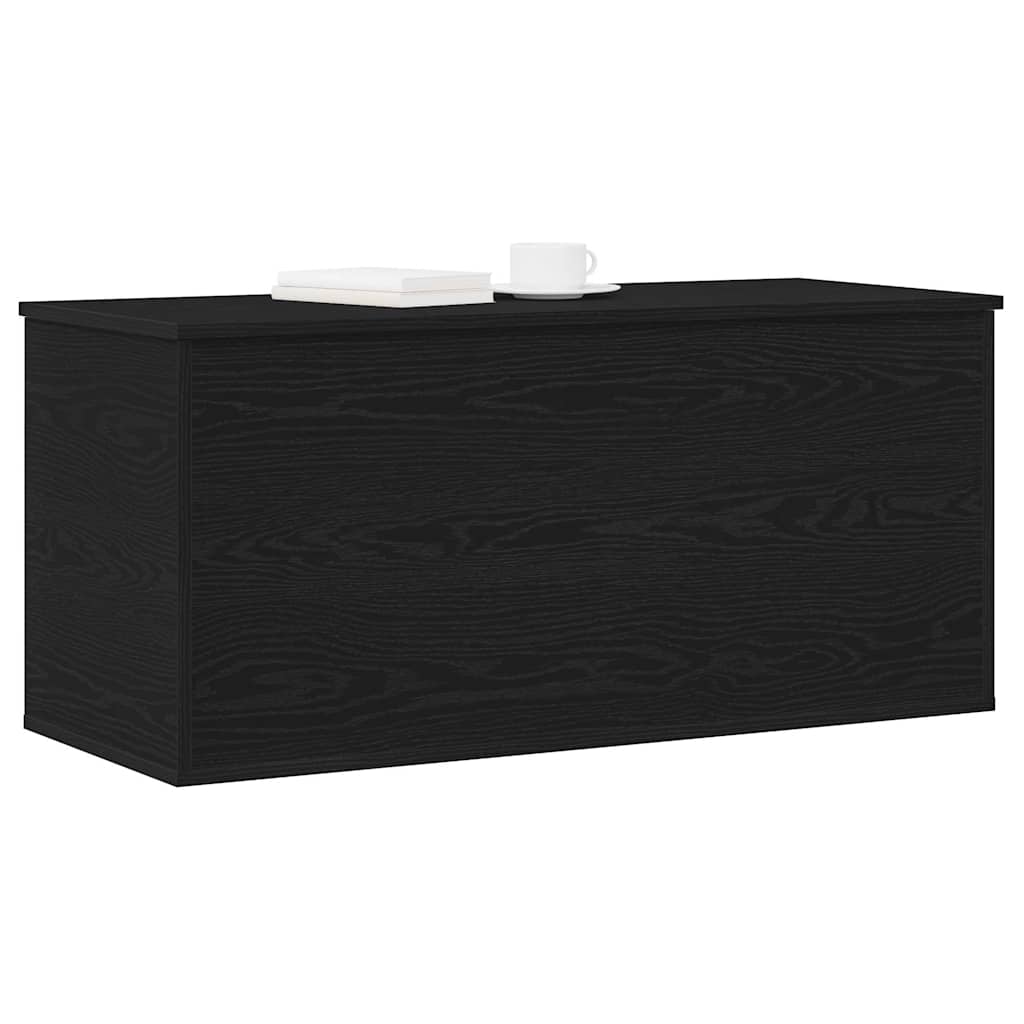Opslagdoos met opslag Zwart eiken 100 x 42 x 46 cm Bewerkt hout is nu te koop bij PeponiXL, paradijselijk wonen!