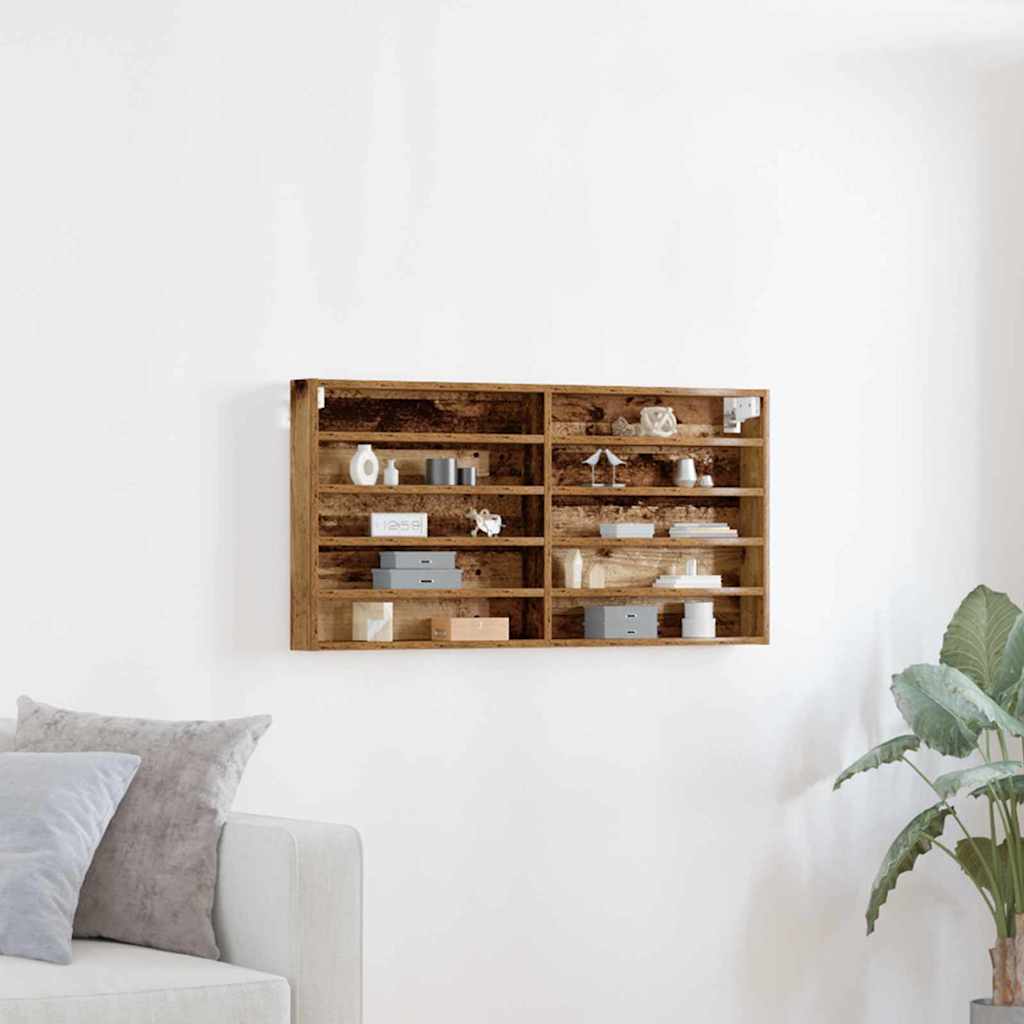 Vitrinekast met plank Oud Hout 100 x 8,5 x 50 cm Bewerkt hout is nu te koop bij PeponiXL, paradijselijk wonen!