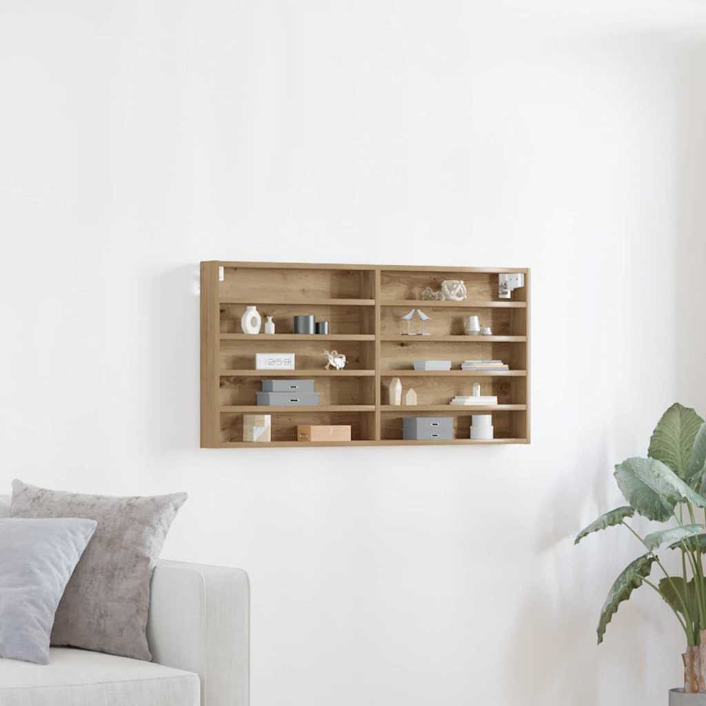 Vitrinekast Artisan Eiken 100 x 8,5 x 50 cm Bewerkt hout is nu te koop bij PeponiXL, paradijselijk wonen!