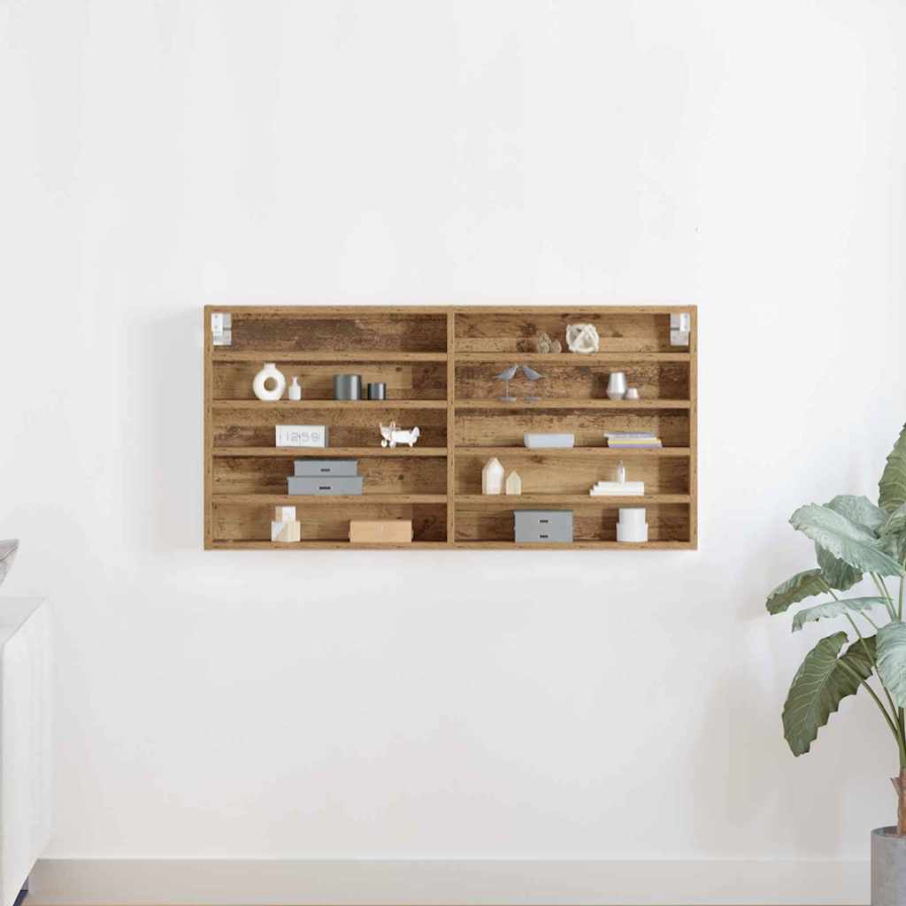 Vitrinekast Artisan Eiken 100 x 8,5 x 50 cm Bewerkt hout is nu te koop bij PeponiXL, paradijselijk wonen!